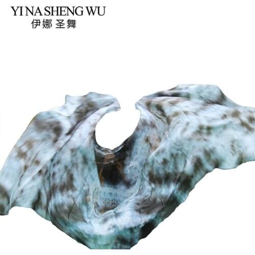 1Pc Natural Silk Belly Dance Veil Dance Shawl Scarf Black Mixed Colors Belly Dance Practice Performance Silk Veil 250/270*114cm