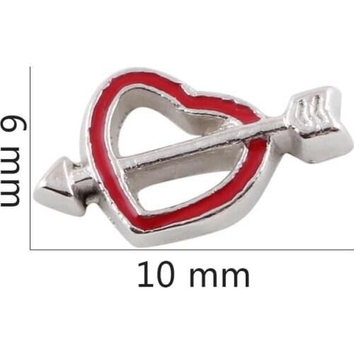 20Pcs/lot Heart Arrow Floating Charms Hand-made DIY for Glass Lockets