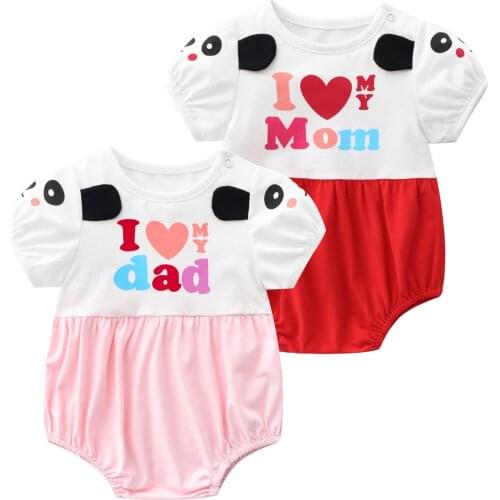 2021 Summer New Cartoon Baby Clothes For Girls Short Sleeve Baby Climbing Bodysuit Cotton Climbing Pajamas 0-24m Twins Infants