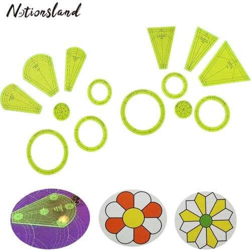 7Pcs/set Template Patchwork Ruler Kit Acrylic Quilting Block Ruler Foot Template for Home Craft Tool Sewing Machine Accessories