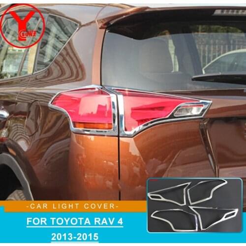 For Toyota SUV Rav4 Rav 4 2013 2014 2015 Chrome Tail Light Trim Taillight Bezel Garnish Molding Surround Frame lamp YCSUNZ
