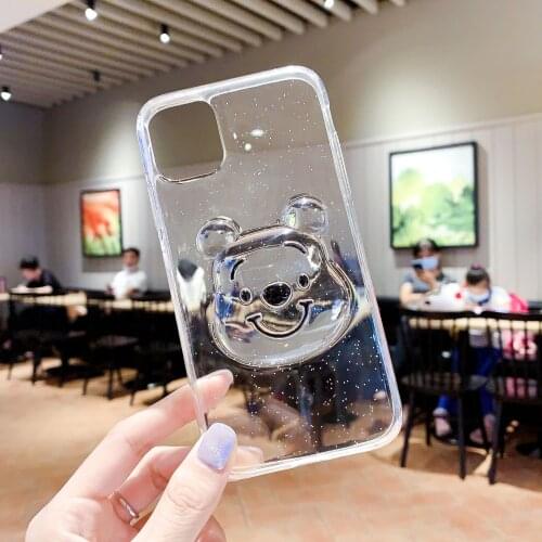 Epoxy Three-dimensional Cartoon Pooh Bear IPhone Mobile Phone Case Protective Cover Suitable for IPhone12/12Pro/12promax