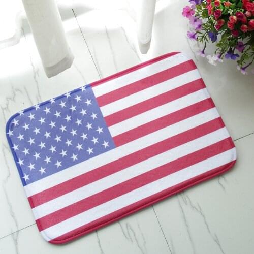 USA Flag Floormat Flannel Anti-Slip Doormat America Flag Carpets Bedroom Rugs Decorative Mats Home 40*60cm