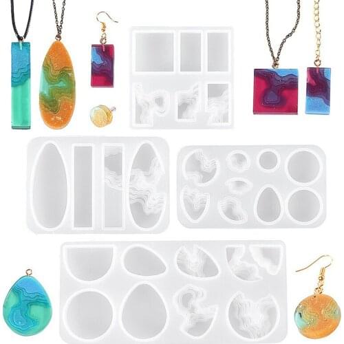 1pcs Mixed Style Silicone Epoxy Resin Casting Molds UV Tool For DIY Pendant Jewelry Making Finding Accessories Supplies
