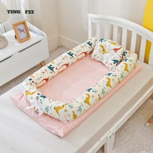 50X90cm Infant Cotton Cradle Crib Newborn Basket Bassinet Newborn Bed Portable Baby Nest for Boys Girls Travel Cot Cushion