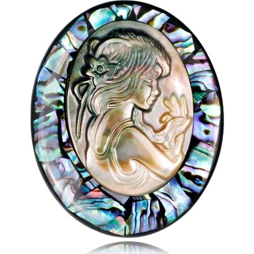 And American fashion natural abalone shell beautiful head series brooch Dan embellish manufacturer wholesale spot