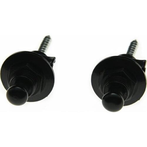 KAISH Black Pair of Schaller Style Security Strap Locks Guitar Bass Strap Knobs