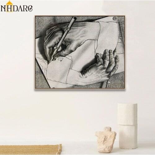 Posters and Prints Canvas Art Painting, Relativity Optical Illusion Drawing M C Escher Wall Pictures for Living Room Home Decor
