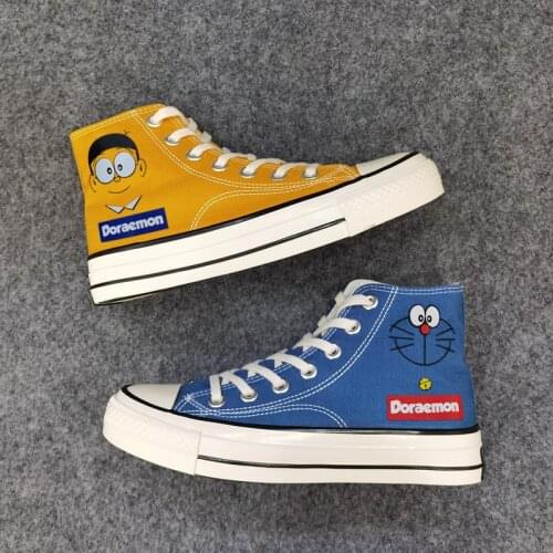 Anime Doraemon Colorful Canvas Shoes Casual Sneakers Student High Top Sports Shoes Boy Girl Woman Man Shoes Spring Autumn