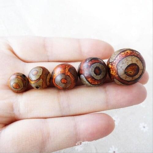 5pcs Round Natural Agates Tibet Loose Spacer Dzi Beads For DIY Jewelry Making Charm Beads Bracelet Necklace Findings Z314