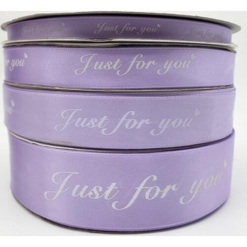 10/20/25/38mm 5yards Purple Printed Just For You Polyester Ribbon Handmade Romantic Gift Packaging For Wedding Decorations
