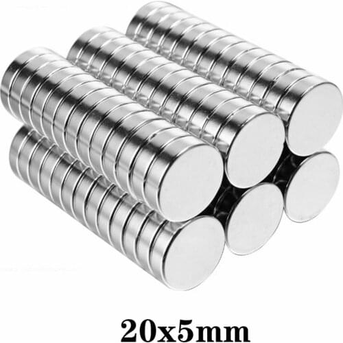2~50pcs 20x5 mm Powerful Magnetic Rare Earth Neodymium Magnets 20mmx5mm Super Strong disc Magnet 20x5mm strong magnet 20*5 mm