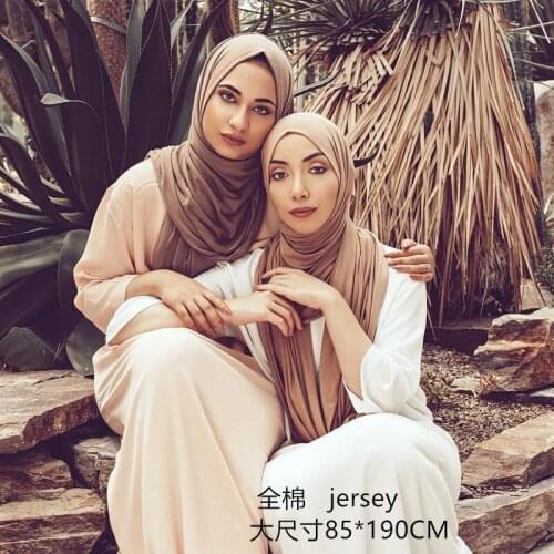 Muslim women stretch jersey scarf hijab turbante islamic headscarf foulard femme musulman shawls arab head wrap scarf hoofddoek