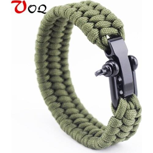 Outdoor Camping Survival Bracelet Men Climbing Sport Parachute Cord Adjustable Stainless steel Buckle Friendship Bracelets Male