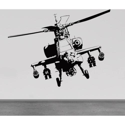 Helicopter Wall Decals Airplane Army Nursery Kids Boy Bedroom Wall Sticker Art Home Interior Wardrobe Ceiling Murals Decor Y379