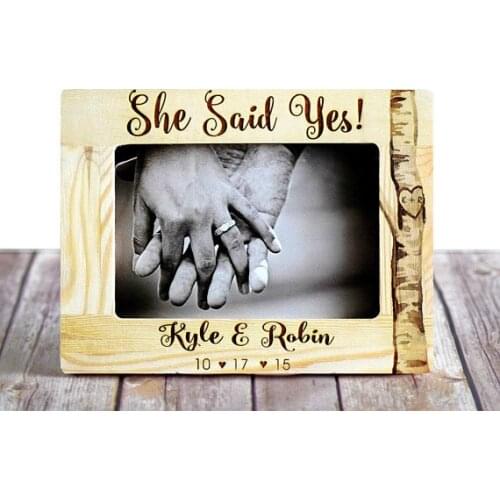 Personalized Engagement gifts, She Said Yes Frame, Bridal shower gift, bride to be gift, rustic wedding engagement wood frames