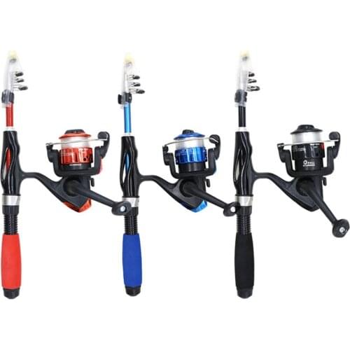 Portable 1.1M Fishing Rod Telescopic Hard Throwing Pole Ultra Fishing Rod Set Spinning Casting Reel Gear For Kids Fishing Rod