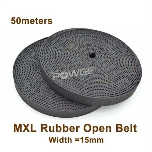 POWGE 50meters MXL Open Timing Belt Width 15mm Rubber Synchronous Belt Fit MXL Timig Pulley MXL-15