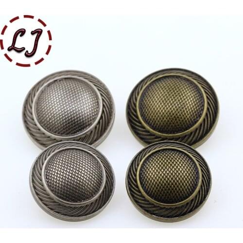 Free shipping 10pcs/lot combined zinc alloy metal buttons gold round button clothing pants sewing accessories scrapbook