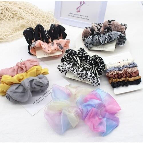 2/3/6 Scrunchie Pack Set Of Elastic Hair Bands Hair Ties Ponytail Holder Bobbles Ropes Rubber Bands For Girls Women