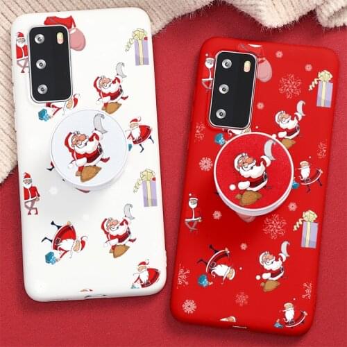 Christmas Case For Huawei P Smart 2020 P20 P30 P40 Lite E Pro Nova 5T Y5P Y6P Y7P Y8P Y8s Y7 Y9 Prime 2019 Holder Stand Covers