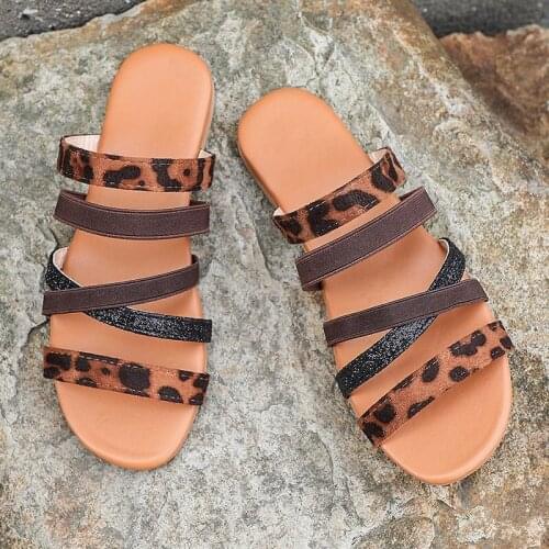 Summer Women Sandals Solid Color Flat Cross Strap Flat Ladie Sandals Fashion Non-Slip Outdoor Beach Women Shoes