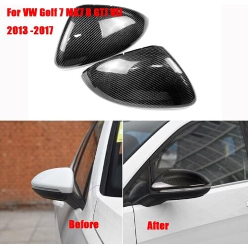 Carbon Fiber For VW Golf 7 MK7 R GTI VII 2013 2014 2015 2016 2017 Car Side Rear View Rearview Back Mirror Cover Replacement