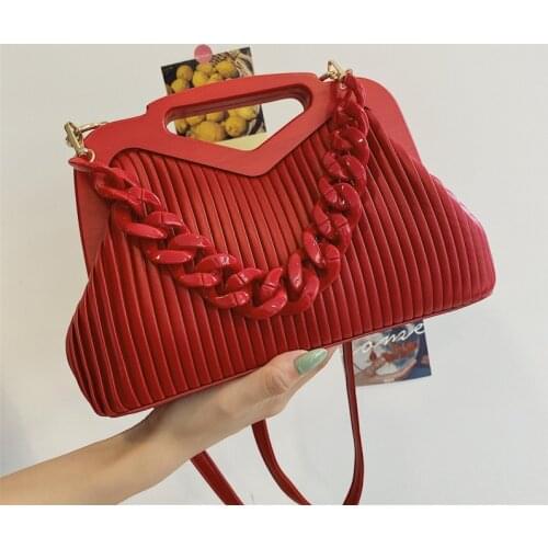 Pleated Underarm Bag 2021 Summer New Acrylic Handbag Single Shoulder Chain Purses and Handbags Luxury Designer 99001