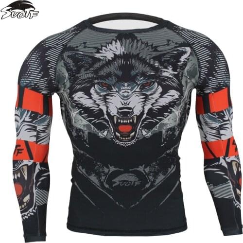 SUOTF MMA Black Ferocious Wolf Head Fighting Boxing Fitness Sweatshirt Boxing jerseys tiger muay thai yokkao thai boxing shorts
