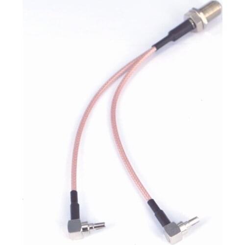 50pcs 3G 4G antenna extension cable Y type 2 X CRC9/TS9 Male rightangle Connector Splitter Combiner Cable Pigtail RG316