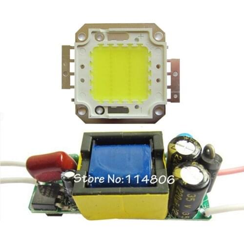 High Power 20W 2000LM Cool White 6500K SMD LED Light Lamp FloodLight Part with AC 85~265V LED Driver