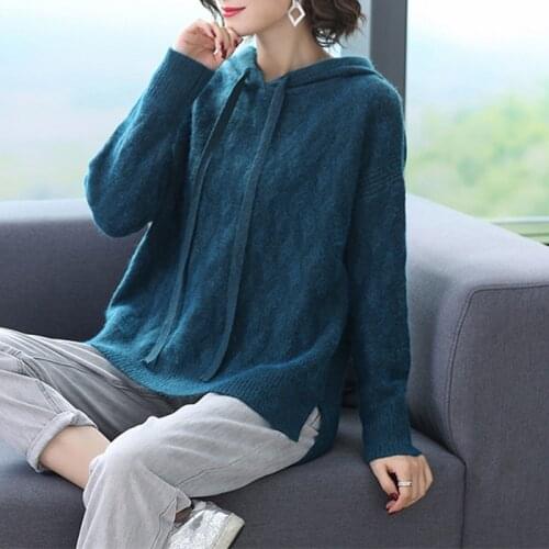 2020 Winter Fashion Sweater and Jumper Hooded Sueter sweater Big Pocket Solid Oversized Sweater Jumpers roupas feminino