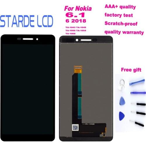 Starde Lcd For Nokia 6.1 6 2018 TA-1043 TA-1045 TA-1050 TA-1054 TA-1068 LCD Display Touch Screen Assembly Replacement +Tools