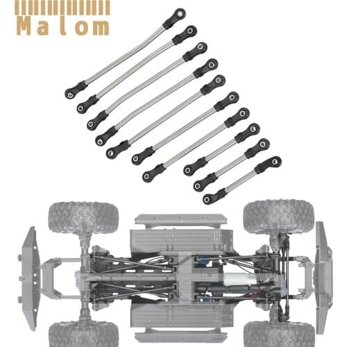 10Pcs/Set Plastic Rod End Metal Link Set Suspension Steering Links for 1/10 RC Crawler 324mm Wheelbase TRAXXAS TRX-4 Defender