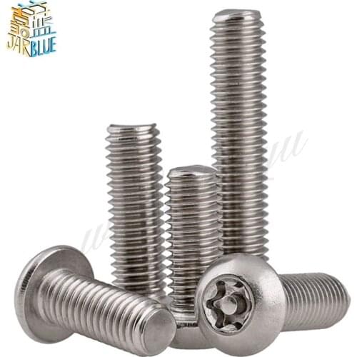 2 /5 /10 Pcs 304 Stainless Steel Interior Plum Flower Belt Type Anti -theft Bolt M5 M6 M8 M10 Pan Head Torx Safety Screw