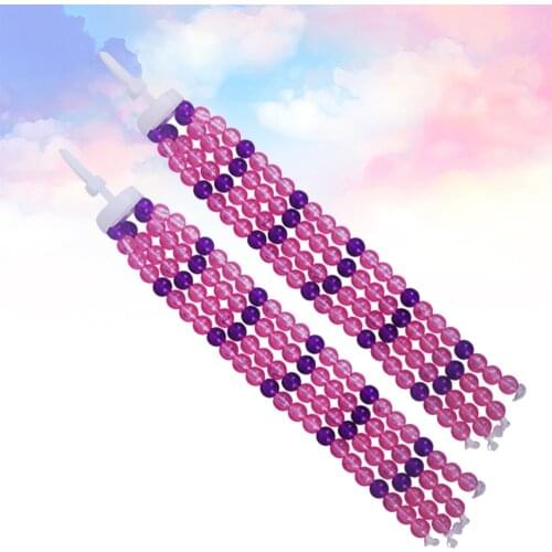 2Pair of Funny Kids Bike Handlebar Beads Streamers Grips Tassels Scooter Baby Carrier Accessories)