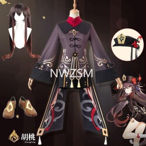 Anime Game Genshin Impact Hu Tao Cosplay CostumeOutfits Dress Halloween Carnival Women Girl Uniforms HuTao Cosplay Accessories