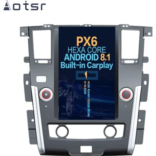 Aotsr Tesla 13.6“ Vertical screen Android 8.1 Car DVD Multimedia player GPS Navigation For NISSAN Patrol 2010-2018 WiFi carplay