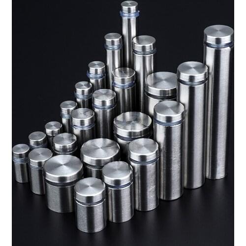 Free Shipping 50PCS Stainless Steel Hollow Advertisement Nails Screws Bolts Acrylic Billboard Sign Glass Standoffs Pins