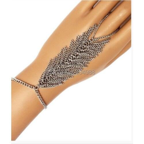Free shipping Style HE0024 Women Fashion Silver Plated Muti-layers Chains Bracelet Hand Jewelry 3 colors