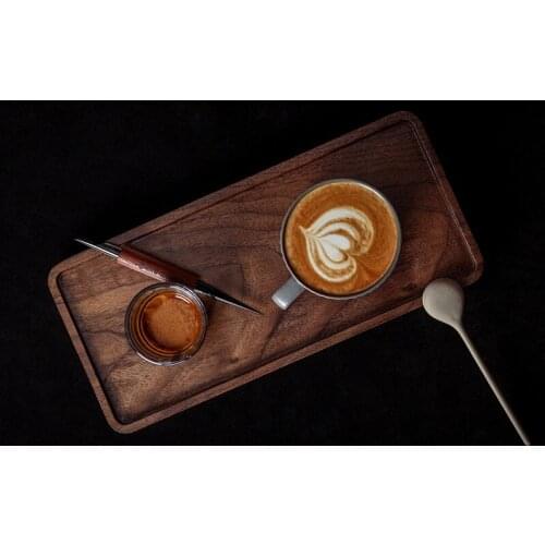 Japan Style Black Walnut Wooden Anti-skid Insulation Tea/Coffee Tray Breads/Fruits /Desserts Plates Home/Coffee Shop Supplies