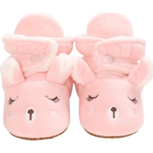 Baby Newborn Girls Boys Cartoon Plush First Walker Shoes Infant Toddler Winter Warm Soft Cotton Sole Prewalker Shoes 0-1Y