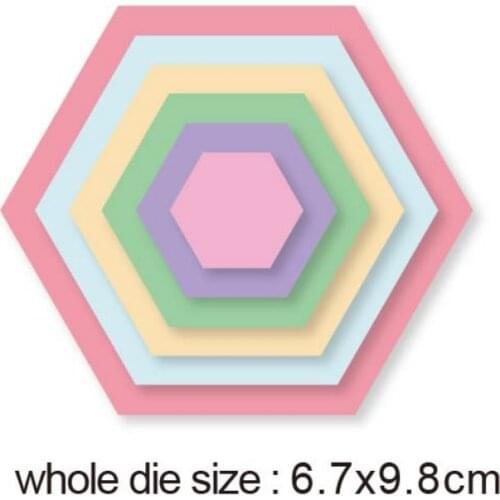 Layers hexagon frame Metal Cutting Dies 2020 new Scrapbooking Stencil DIY Paper Card Decorative Embossing Die Cut Craft Dies
