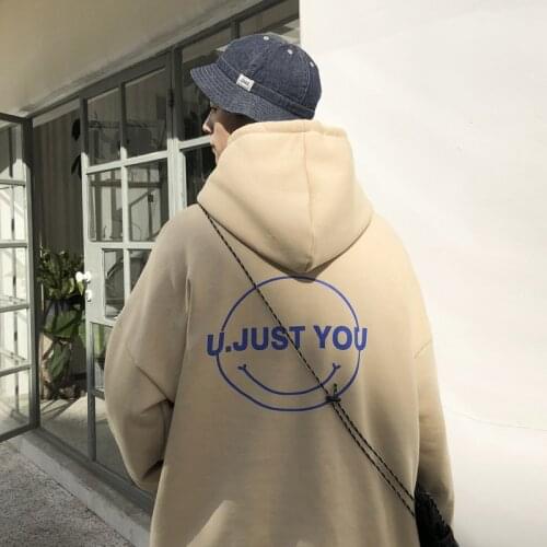 E-BAIHUI Mens Hoodie Loose Clothes Autumn Top Long Sleeve Jacket Trend Letter Print Top U JUST YOU