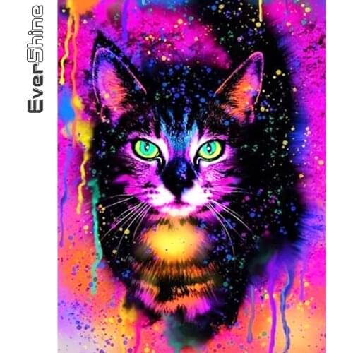 Evershine 5D DIY Diamond Painting Cat Animal Cross Stitch Sale Diamond Embroidery Full Square Round Drill Mosaic Handicraft