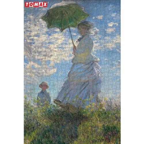 Madame Monet and Her Son 1000 Pieces of Diy Puzzle Adult Decompression Children Education Toys Painting Decoration Tangram