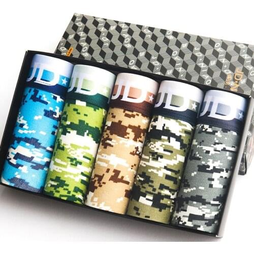 Mens Underwear Cotton Boxers Male Breathable Panties Camouflage Shorts Brand Underpants