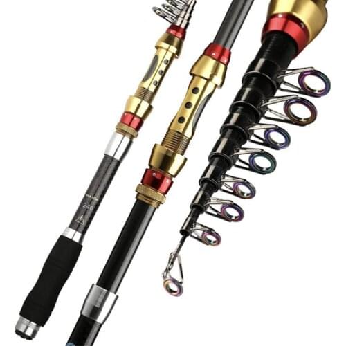 Short Sea Fishing Rods Fiber Telescopic Fishing Rod set 99% Carbon 1.8-3.6M Spinning Telescopic Fishing Tackle Spinning Rod