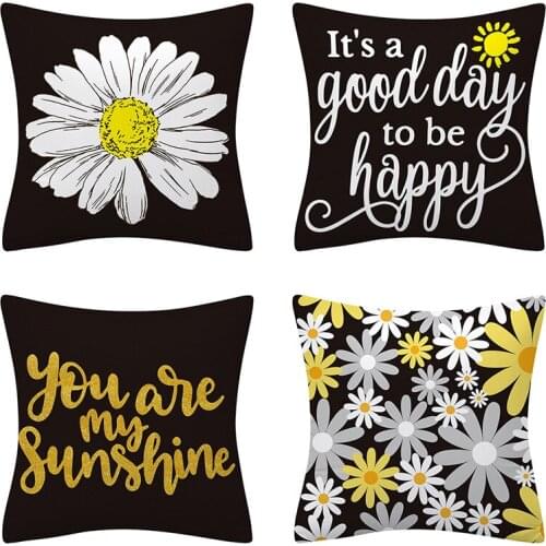 Home Decoration Supplies Pillowcase White Floral Combination Printing Hug Pillowcase Cushion Hug Pillowcase Fashion