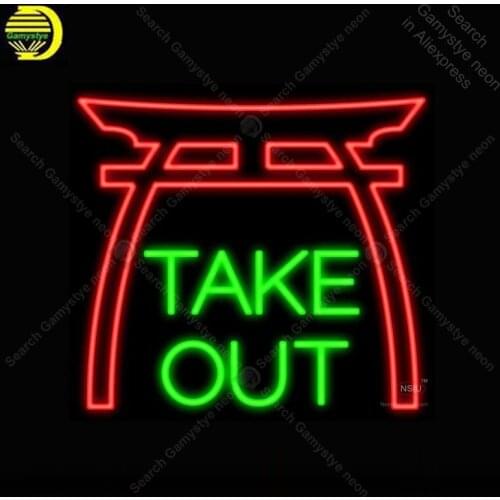 Neon sign For Take Out Pagoda Neon Bulb sign store display sport Iconic Handcraft Lamp glass advertise Letrero enseigne lumine